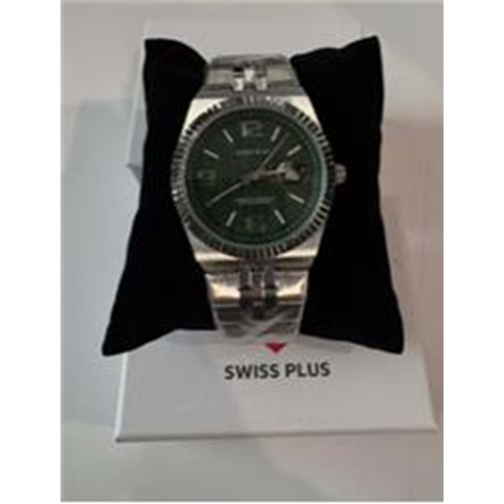 Swiss Plus Man Watch Premium Seri Model-2ST3442AGS Green-Silver