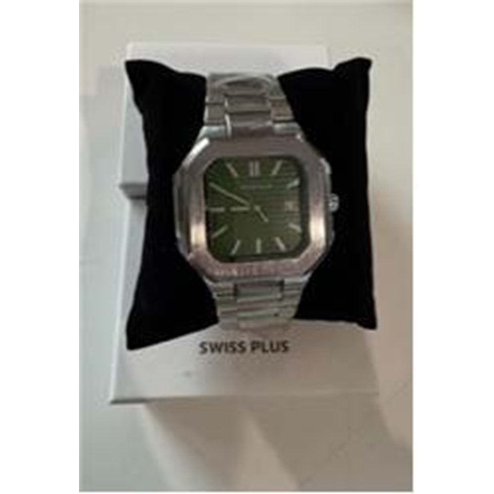 Swiss Plus Man Watch Premium Seri Model-7 RS23146 Green-Silver