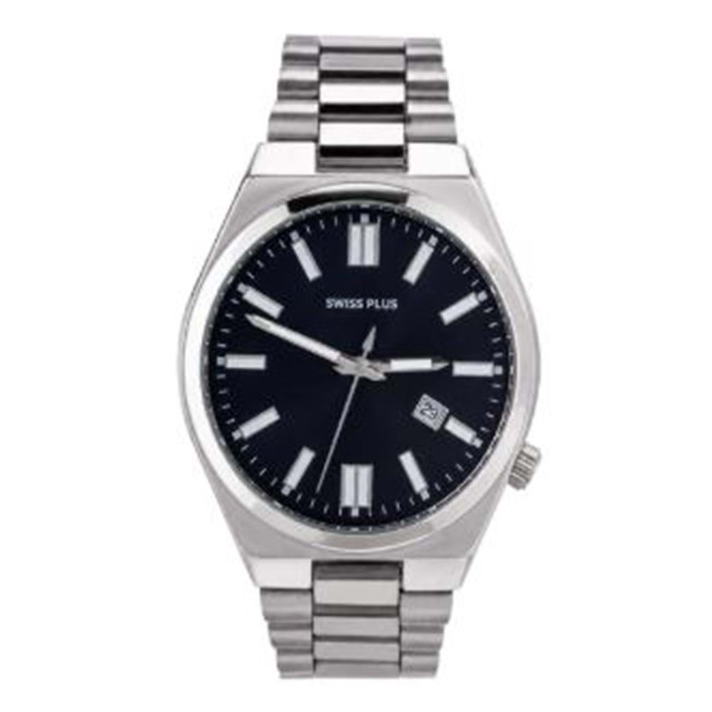 Swiss Plus Man Watch Basic Seri Model-1 ST3533AGS Black-Silver