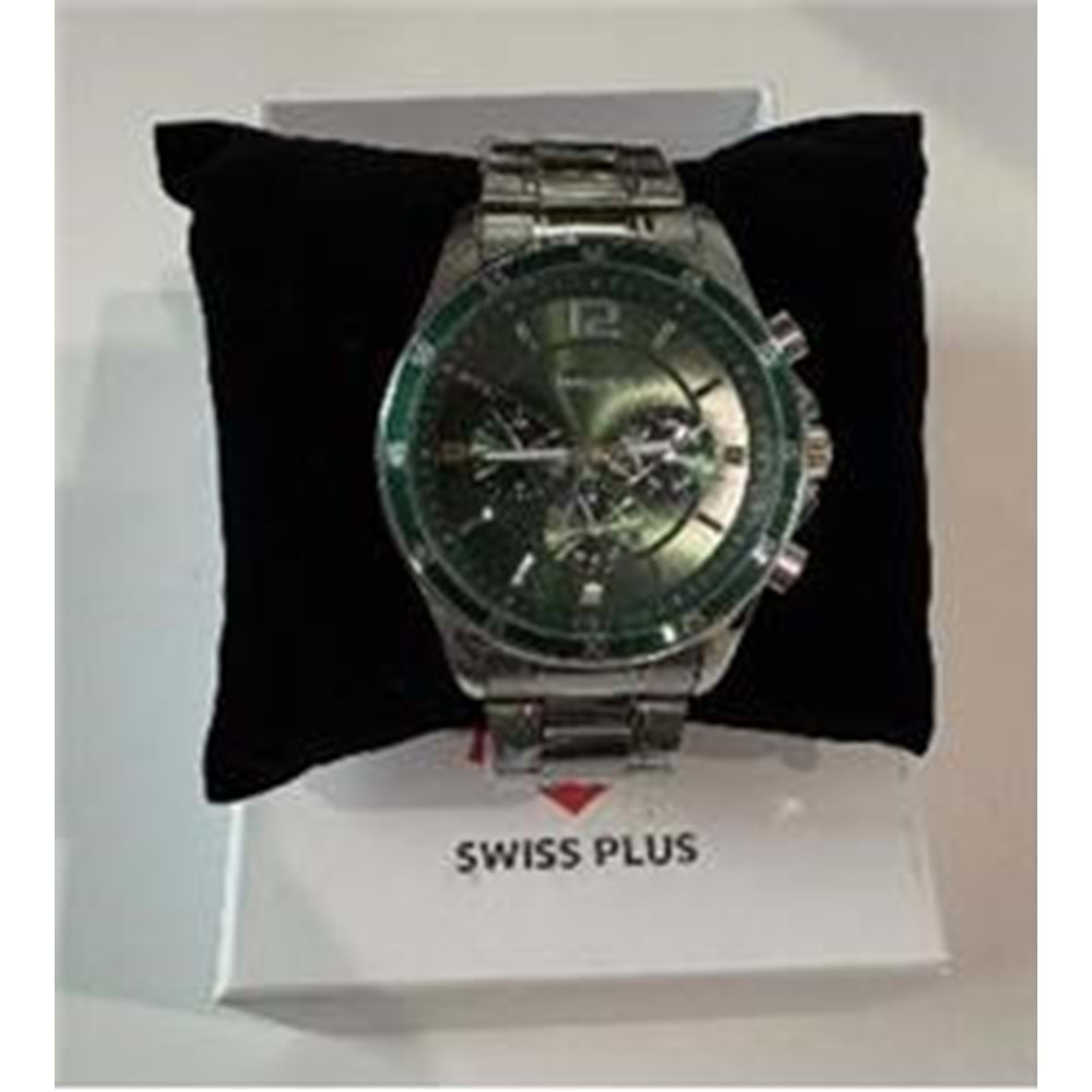 Swiss Plus Man Watch Basic Seri Model-2 ST3516AGS Green-Silver