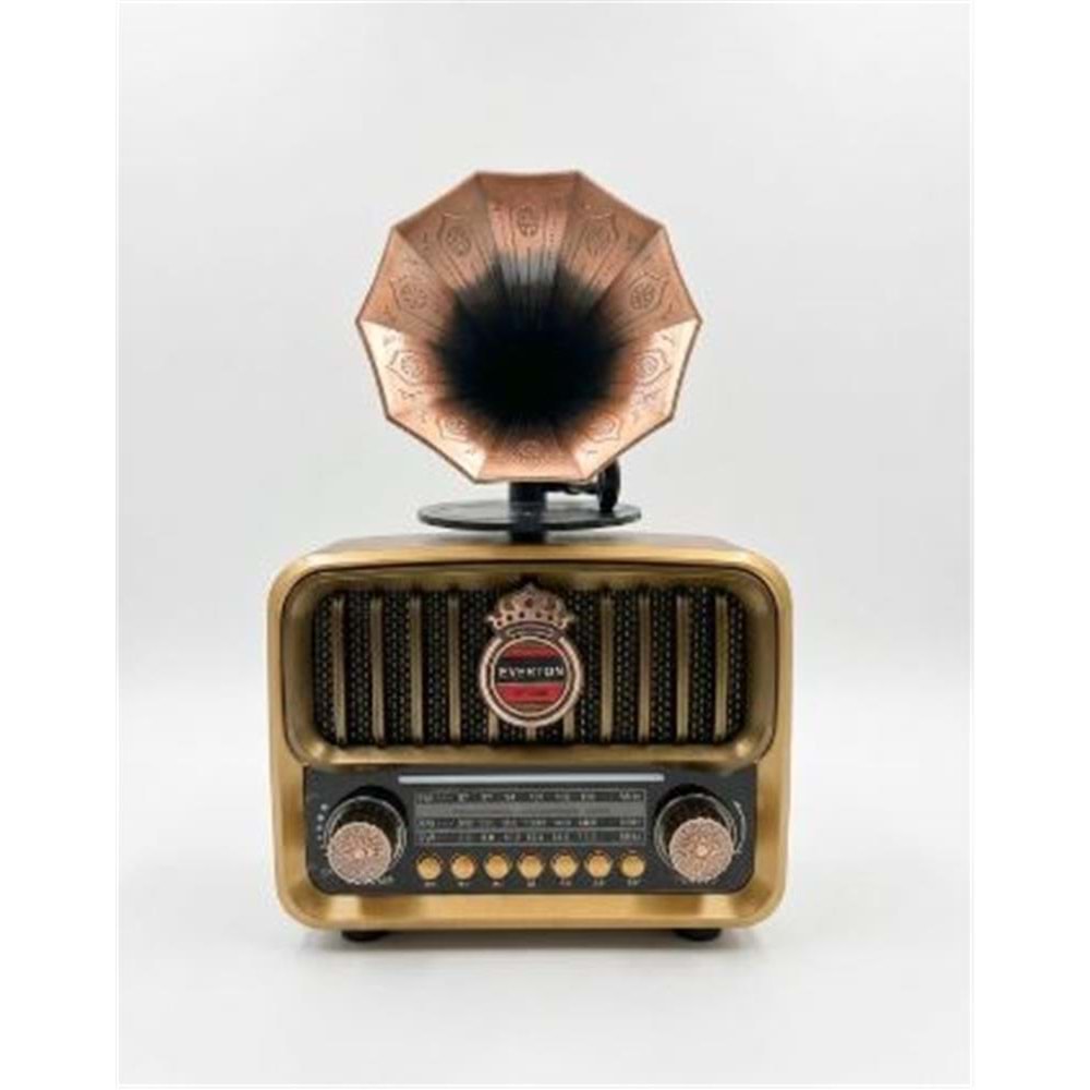 Everton RT-606 Gramofonlu, Şarjlı, Nostaljik Radyo( Bluetooth-USB-SD-FM)