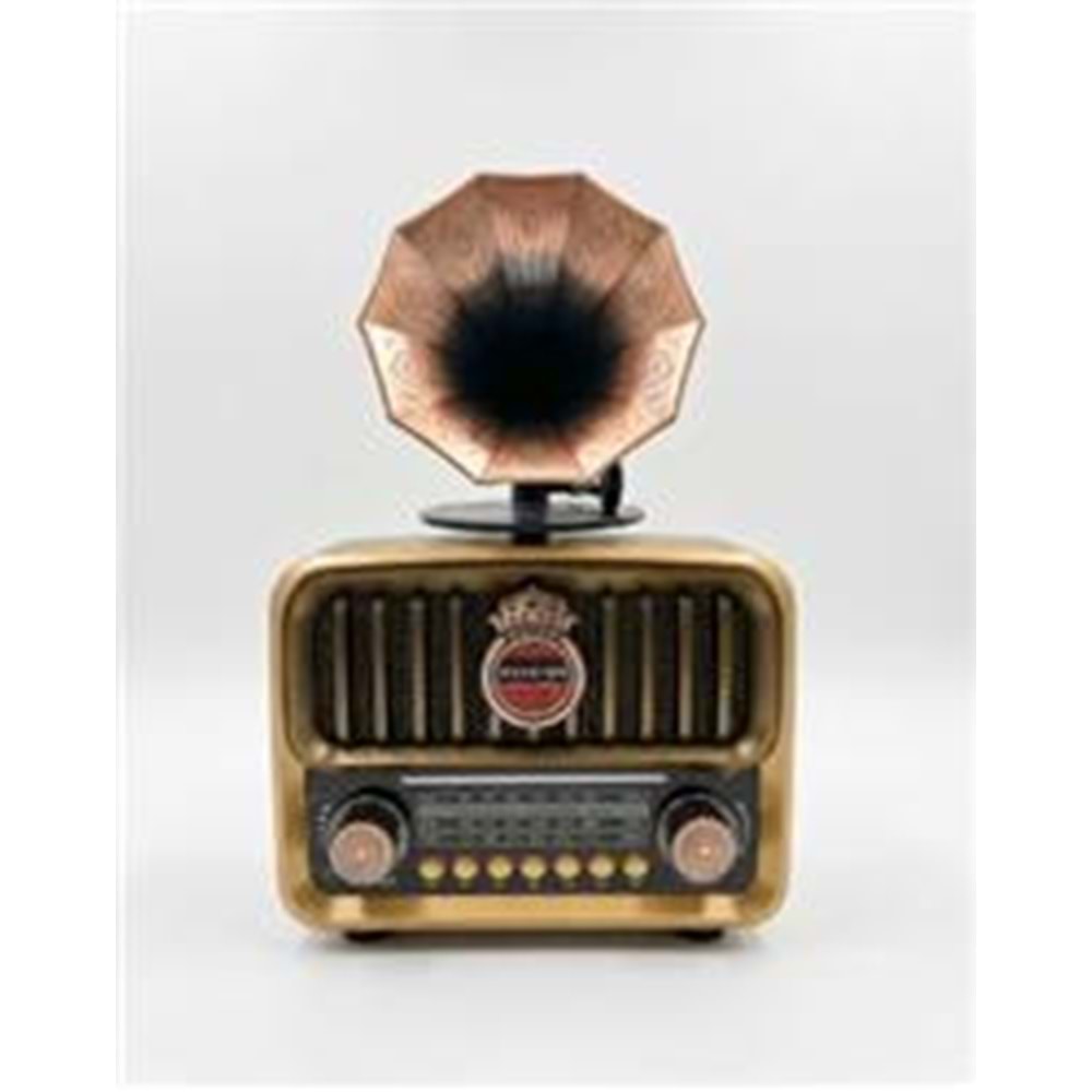 Everton RT-606 Gramofonlu, Şarjlı, Nostaljik Radyo( Bluetooth-USB-SD-FM)
