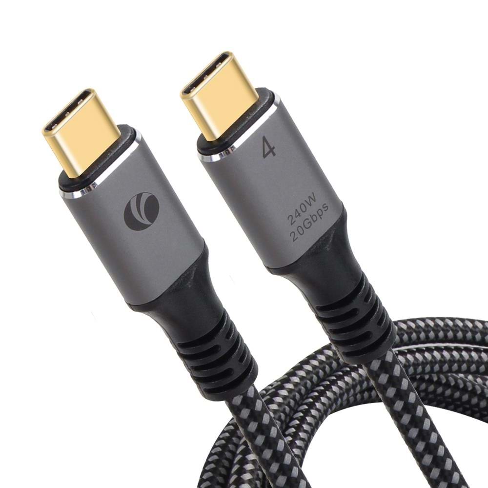 Vcom CU521M-2.0 Type-C USB4 20Gbps Data 240W 2m Şarj Kablosu