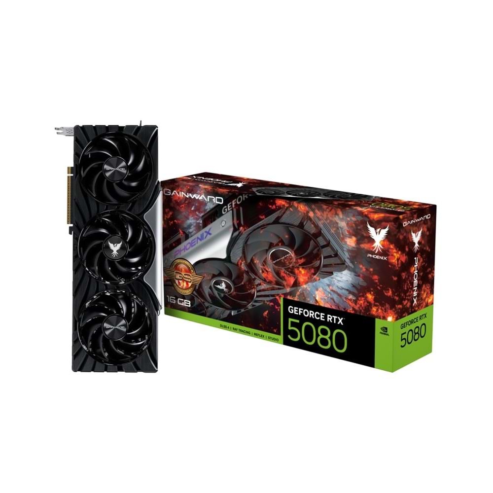 Gainward GeForce RTX5080 Phoenix GS V1 16GB GDDR7 256Bit Gaming Ekran Kartı (NE75080S19T2-GB2031C)
