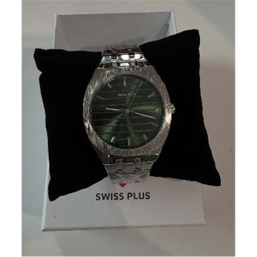 Swiss Plus Man Watch Basic Seri Model-5 ST2302AGP Green-Silver