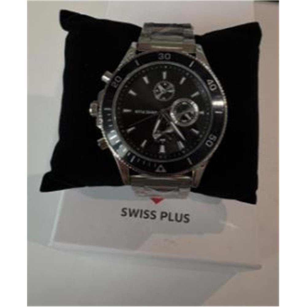Swiss Plus Man Watch Basic Seri Model-7 ST3504AGS Lüx Black-Silver