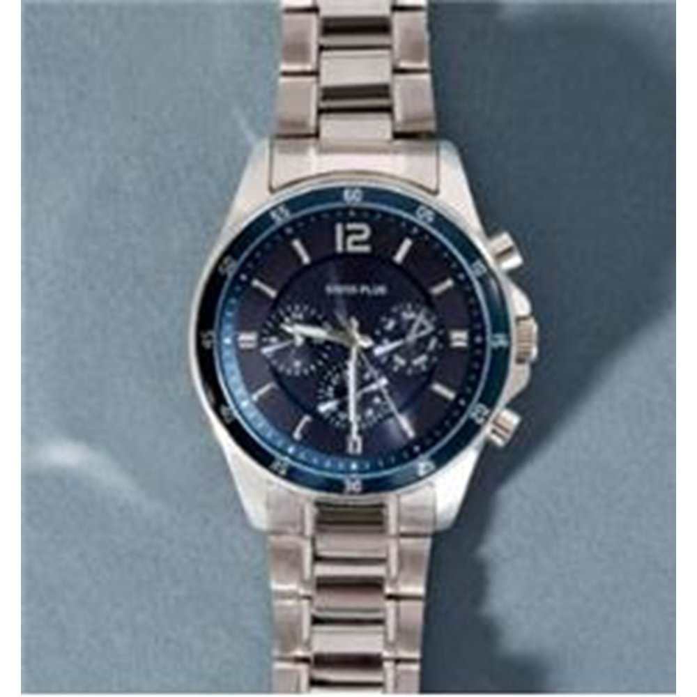 Swiss Plus Man Watch Basic Seri Model-8 ST3516AGS Lüx Blue-Silver