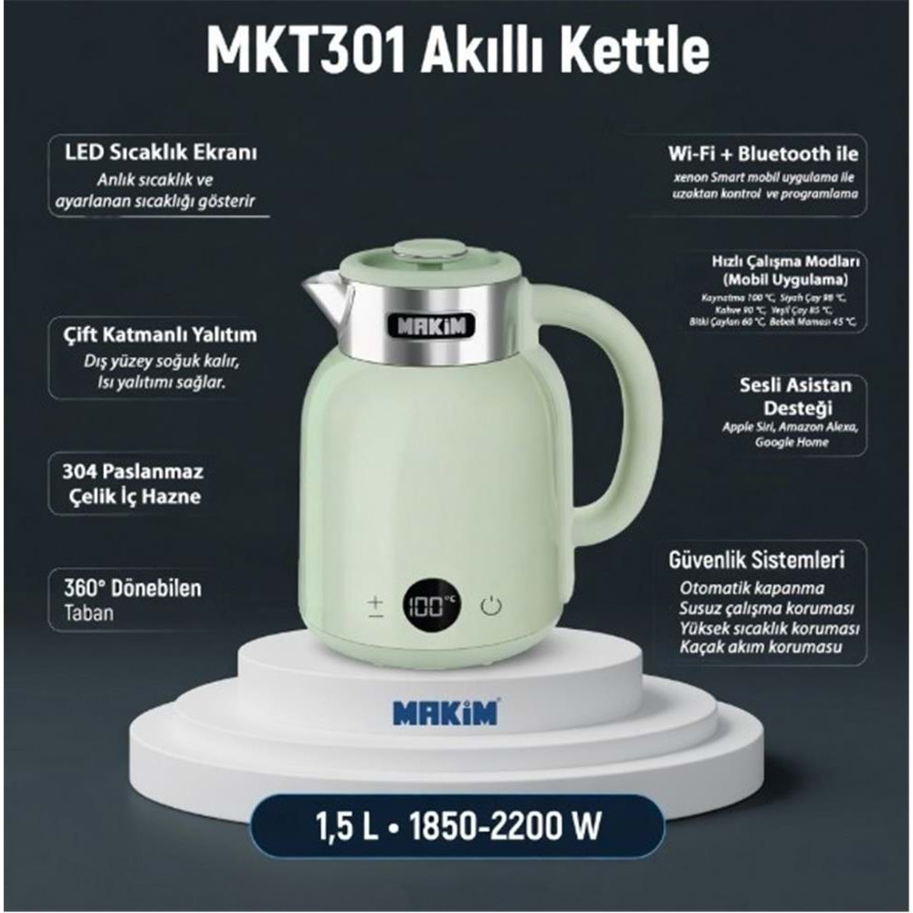 Makim MKT301 AKILLI YEŞİL KETTLE 
