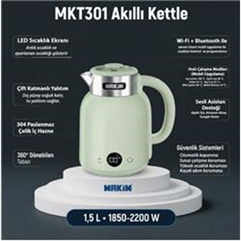 Makim MKT301 AKILLI YEŞİL KETTLE 