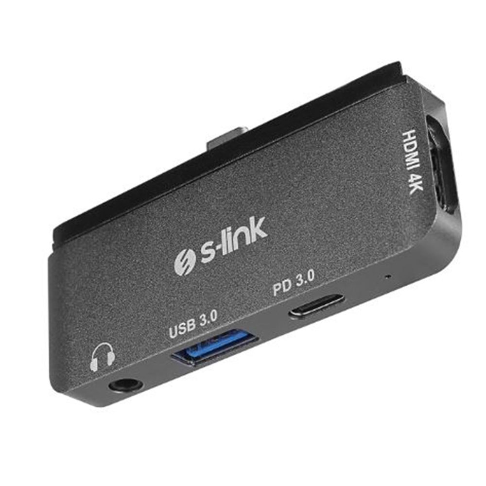 S-link SWV-USBC035 Type-C to HDMI + PD + USB 3.0 3.5mm Aux port Çevirici Adaptör