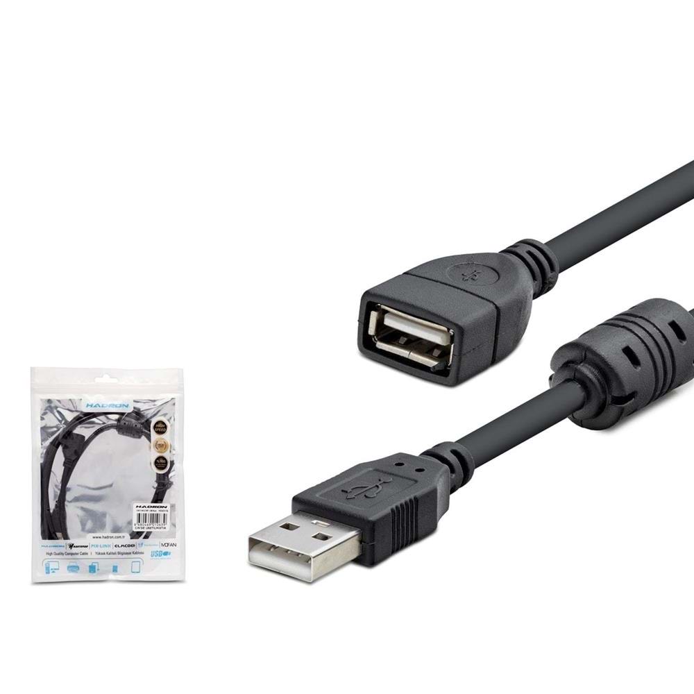 HADRON HDX7533 USB Uzatma Kablosu 1.5mt - Siyah