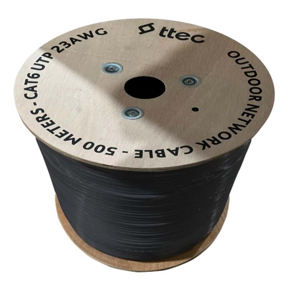 Ttec KBL-CAT6-23CCA-OUT500S Dış Mekan Siyah 500 metre Kablo 