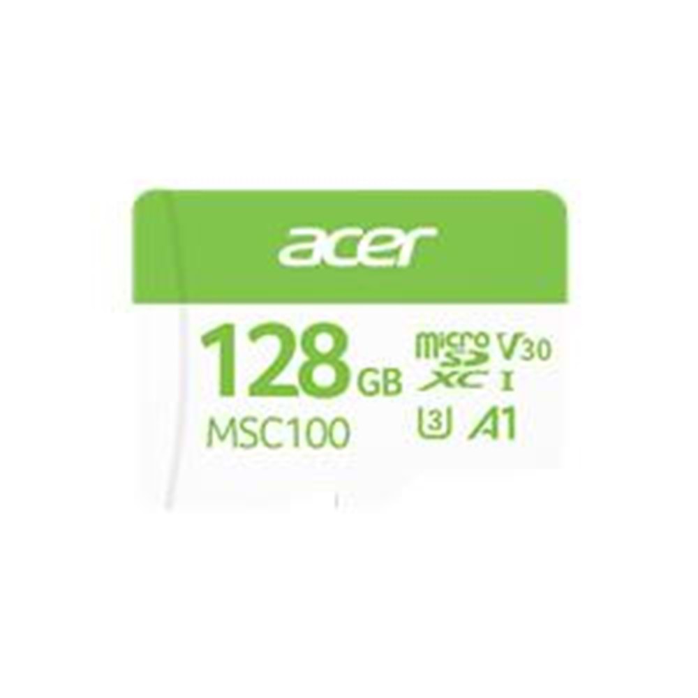 Acer MSC100 128GB microSD U3 V30 A1 Aksiyon Kamera & Güvenlik Kamerası Uyumlu