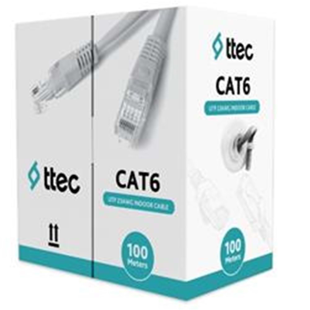 Ttec KBL-CAT6-23CCA-IN100G İç Mekan PVC Gri 100 metre Kablo 