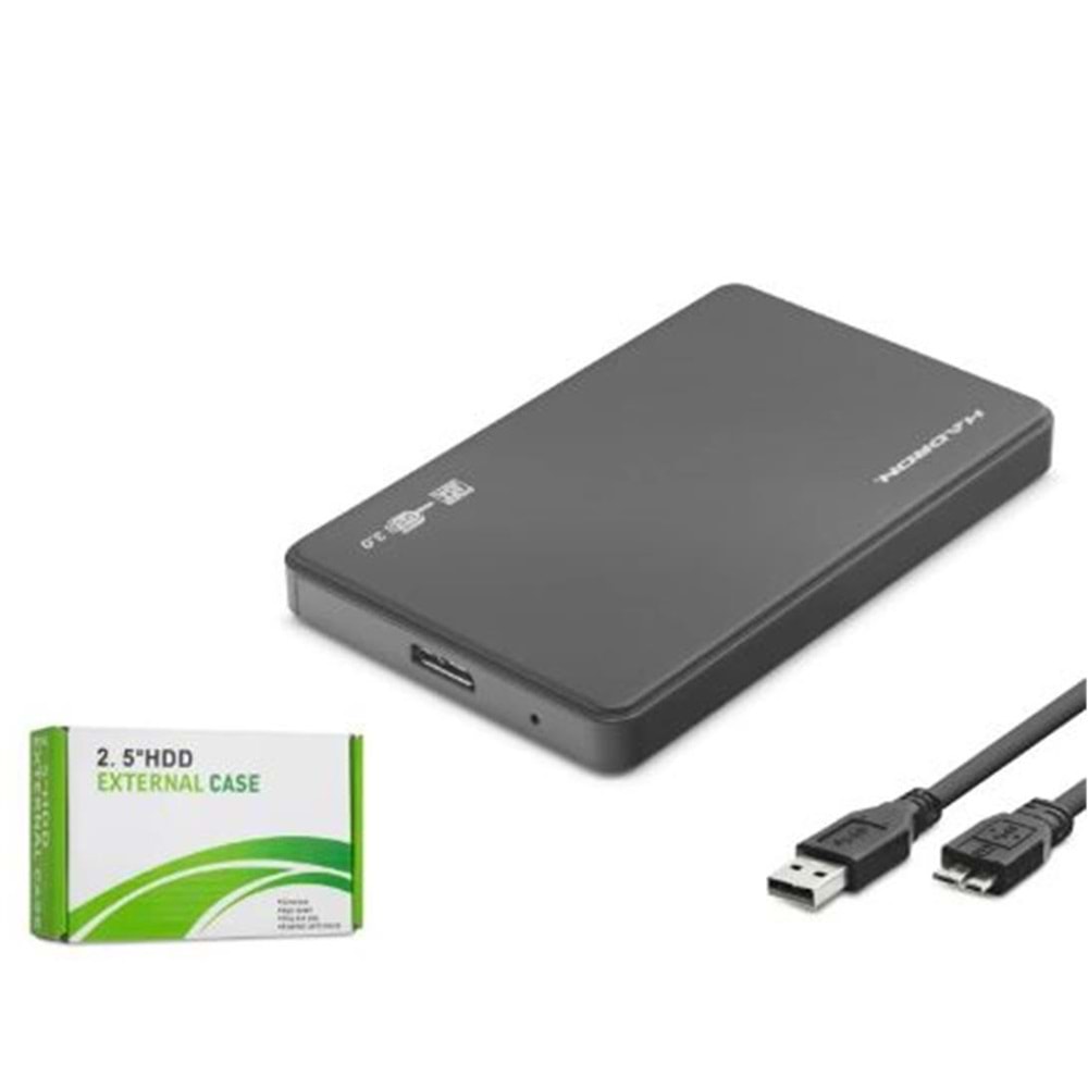 HADRON HDX1752S 2.5 İnç SATA HDD-SSD Harici Disk Kutusu USB 3.0 Micro-B - Siyah
