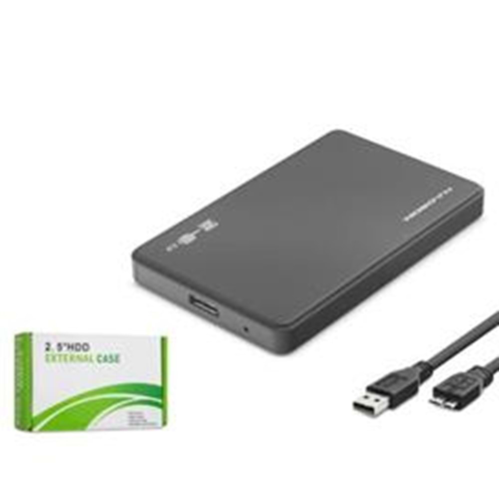 HADRON HDX1752S 2.5 İnç SATA HDD-SSD Harici Disk Kutusu USB 3.0 Micro-B - Siyah