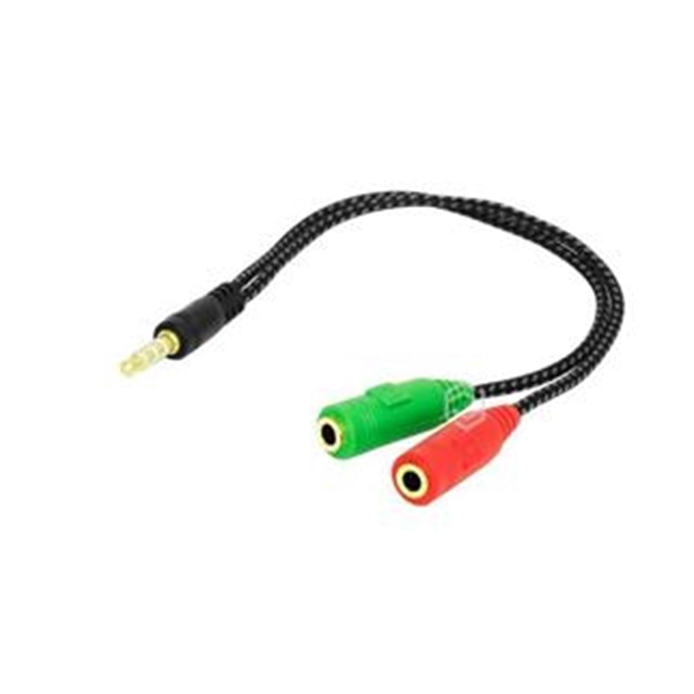 Frisby FA-6632AC 2 x 3.5mm Stereo Dişi - 4pin 3.5mm Stereo Erkek Y Kablo