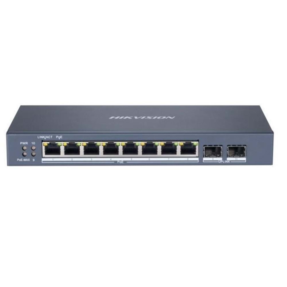 Hikvision DS-3E1510P-SI 8 Port 10-100-1000 Mbps Gigabit Akıllı Yönetilebilir PoE Switch