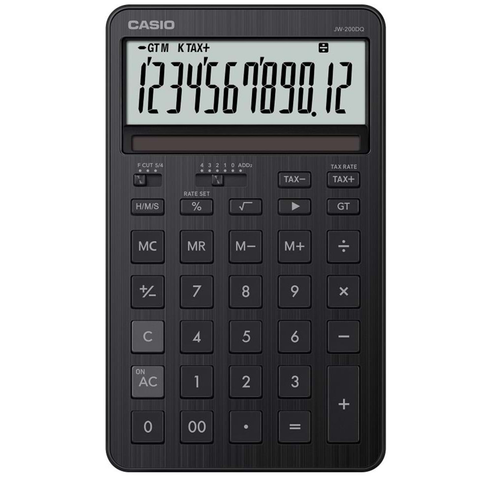 Casio JW-200DQ-BK 12 Hane Siyah Masa Üstü Hesap Makinesi