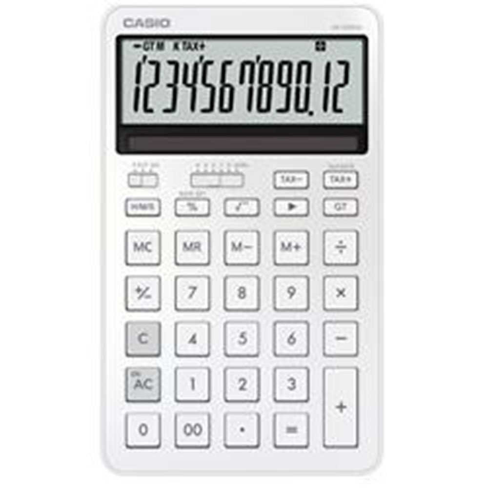 Casio JW-200DQ-WE 12 Hane İpeksi Beyaz Masa Üstü Hesap Makinesi
