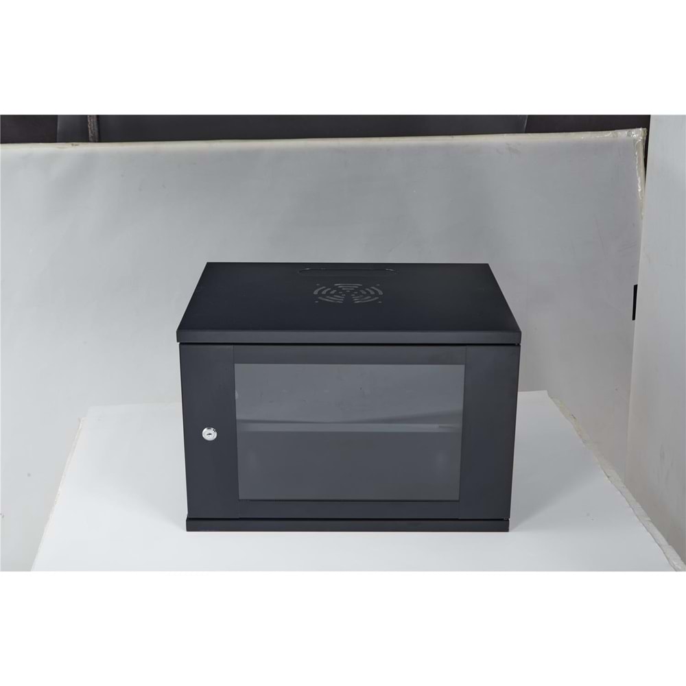 Racksan SE-6409S 9U Duvar Tipi Kabinet (450-530-400) Raf+Fan+Priz