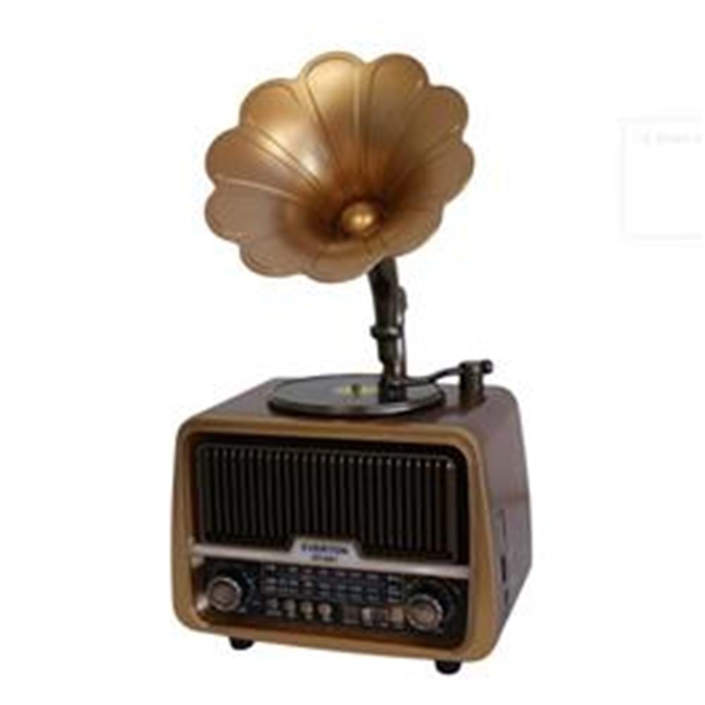 Everton Rt-601 Gramafonlu Bluetooth Fm-Usb-Tf-Aux Şarjlı Nostaljik Radyo