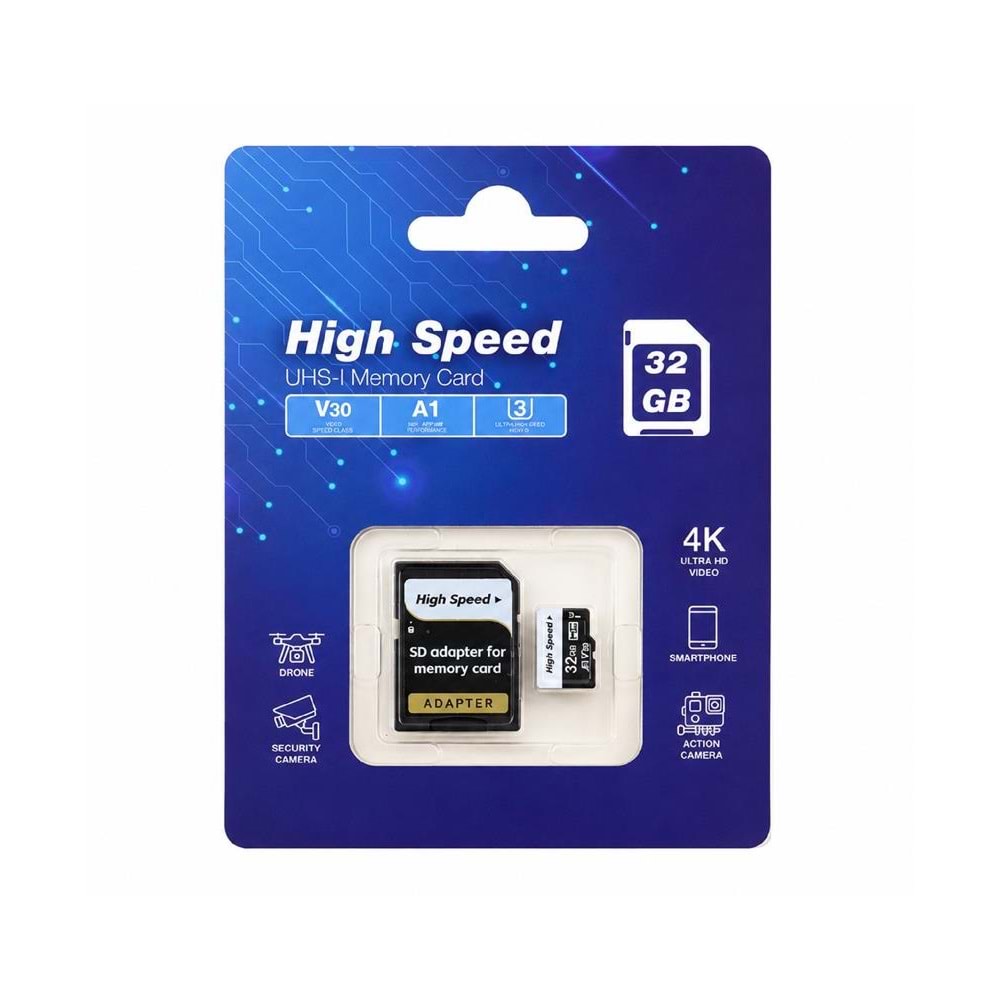 ELBA High Speed 32GB A1 V30 U3 Micro Hafıza Kartı Class10 