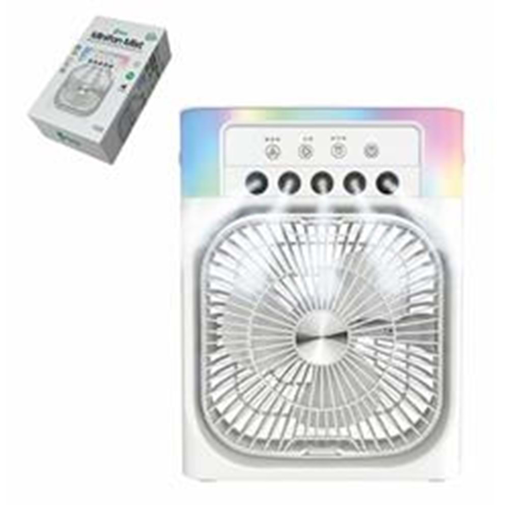 Feny FN-F65 Beyaz RGB Aydınlatma Ultra Sessiz Buharlı 3 Kademeli 1800Mah Şarjlı Masa Fanı