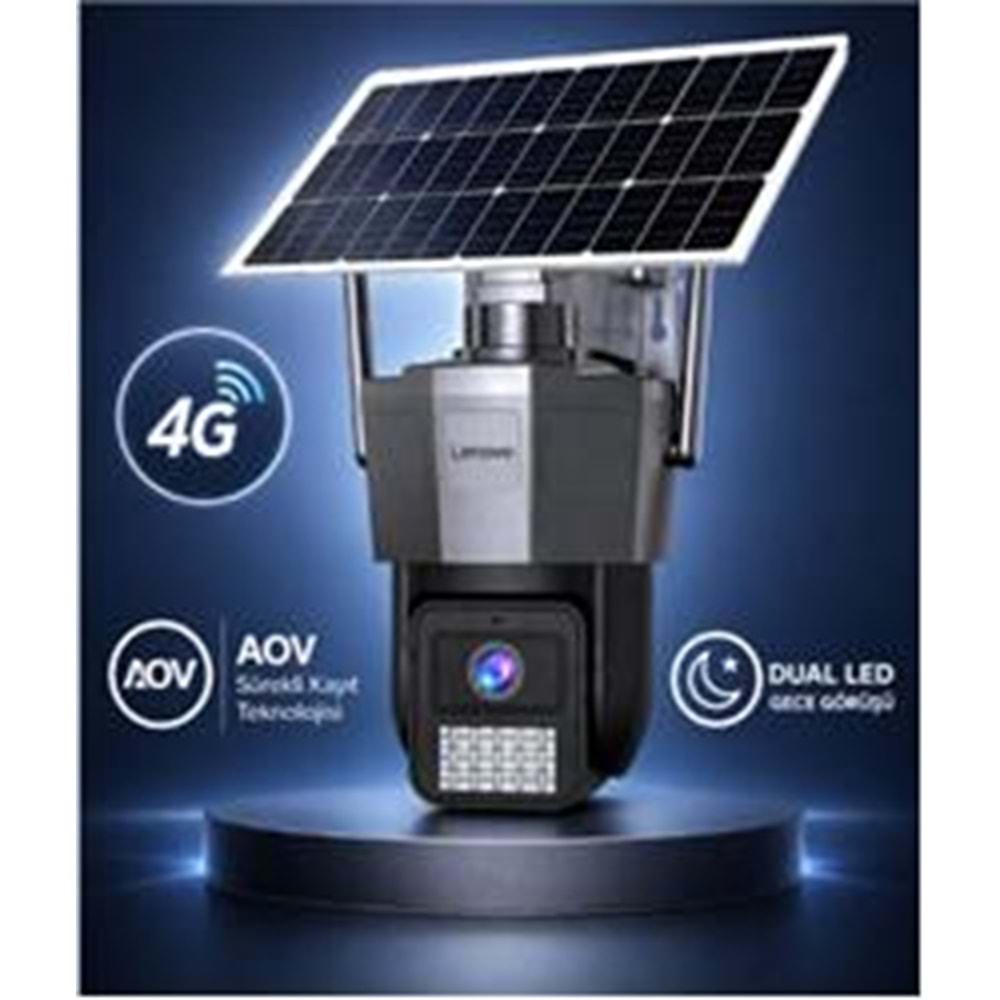 Lenovo X6T-4G 3MP AOV Smart Tek Kamera 4G Solar Kamera 