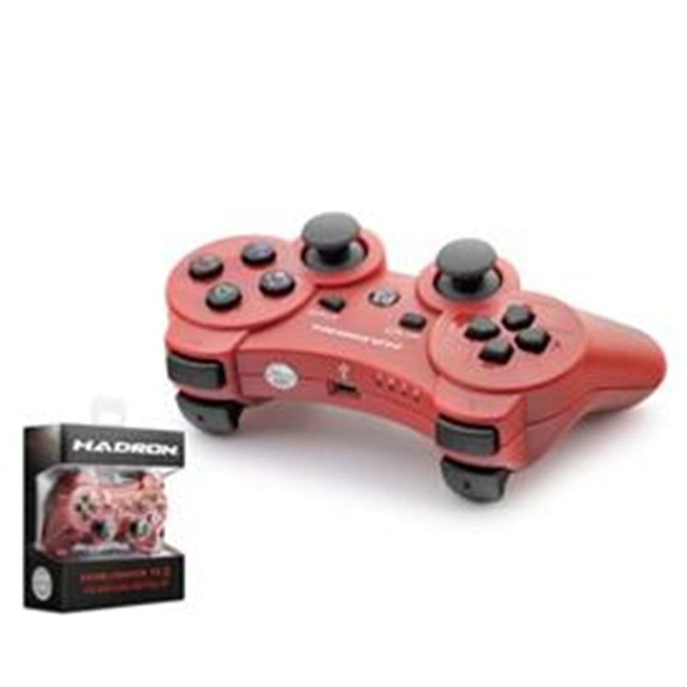 HADRON HD325K PS3 Uyumlu Kablosuz Bluetooth GamePad Oyun Kolu DoubleShock III - Kırmızı