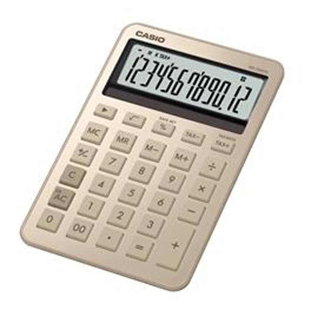 Casio MS-20DQ-GD 12 Hane Parlak Gold Masa Üstü Hesap Makinesi