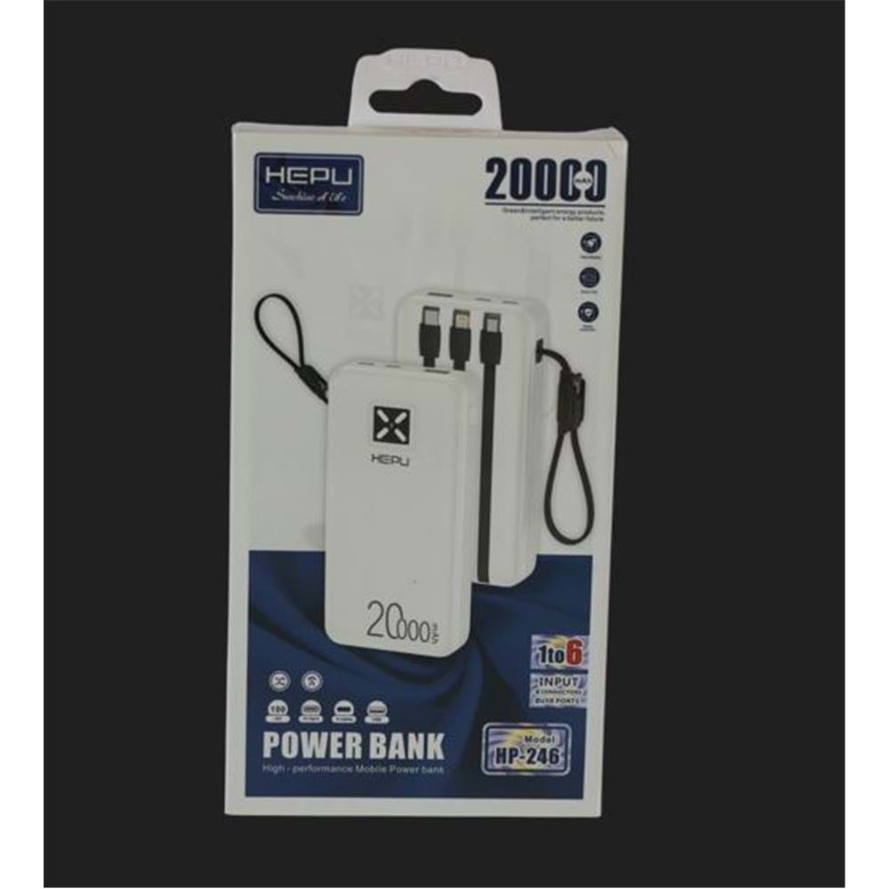 Hepu HP-246 20.000mAh Type-C,Lightining,Usb Powerbank led Gösterge