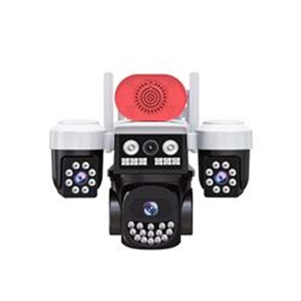 Joysee W3 9Mp 3.6mm 2x2.8mm Üç Kamera 19IR+18Led Wifi PTZ Kamera