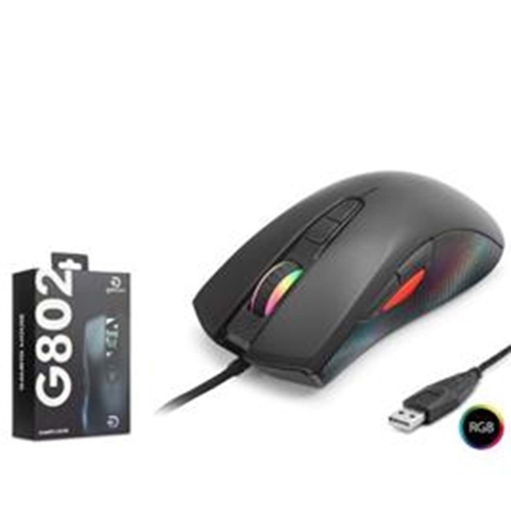 GOOD PRO G802 RGB Gaming Mouse 7200 DPI 8 Tuş 1000Hz Siyah