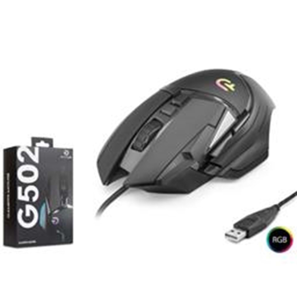 GOOD PRO G502 RGB Gaming Mouse 7200 DPI 6 Tuş 1000Hz Siyah