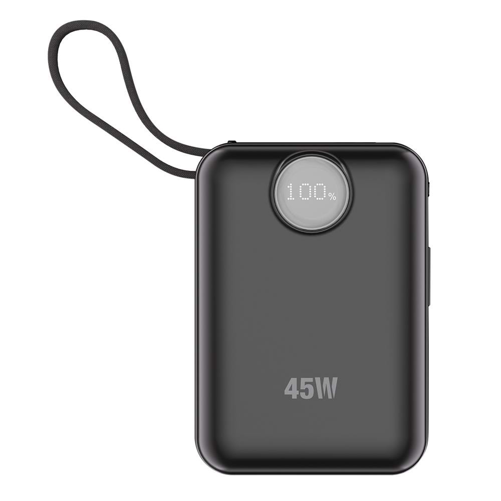 S-link G450 20000mAh PD45W+QC3.0 Dahili Kablolu Siyah LCD Taşınabilir Pil Şarj Cihazı Powerbank