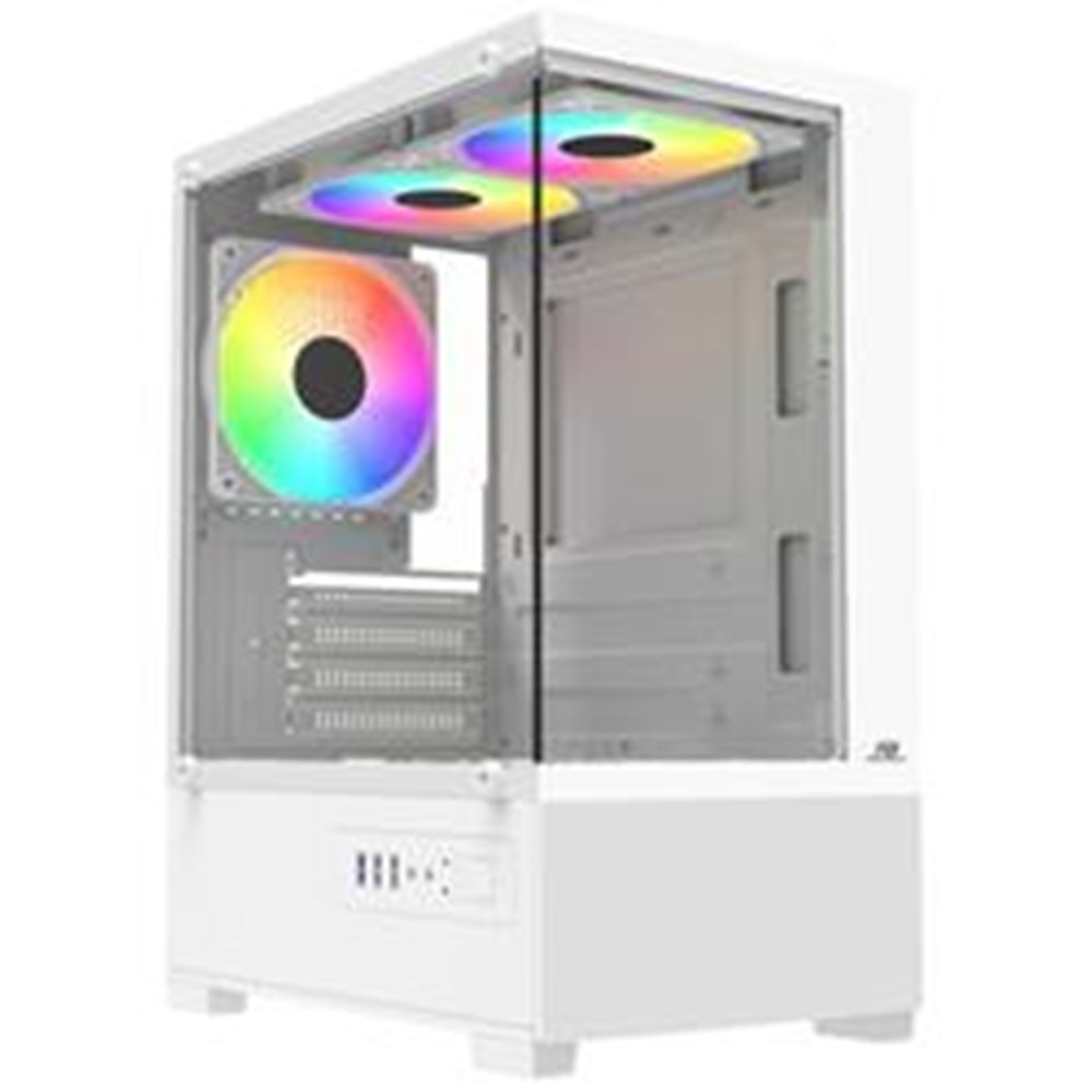 PowerBoost PB-M5001W 500w 3-12cm Rainbow Fanlı USB 3.0 Seaview M-ATX Gaming Beyaz Kasa
