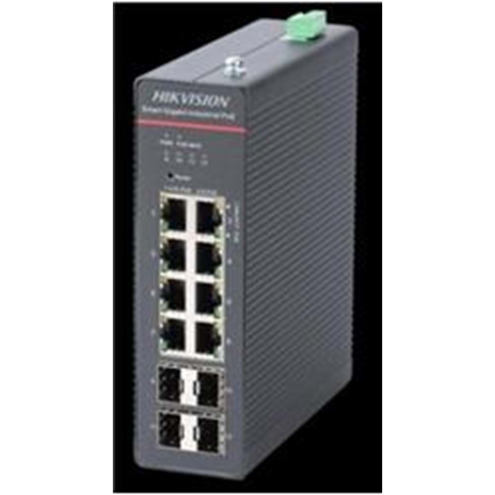 Hikvision DS-3T1512HP-SI-8P4F 8 Port+ 4 Port Gigabit Sfp 240W Endüstriyel Switch