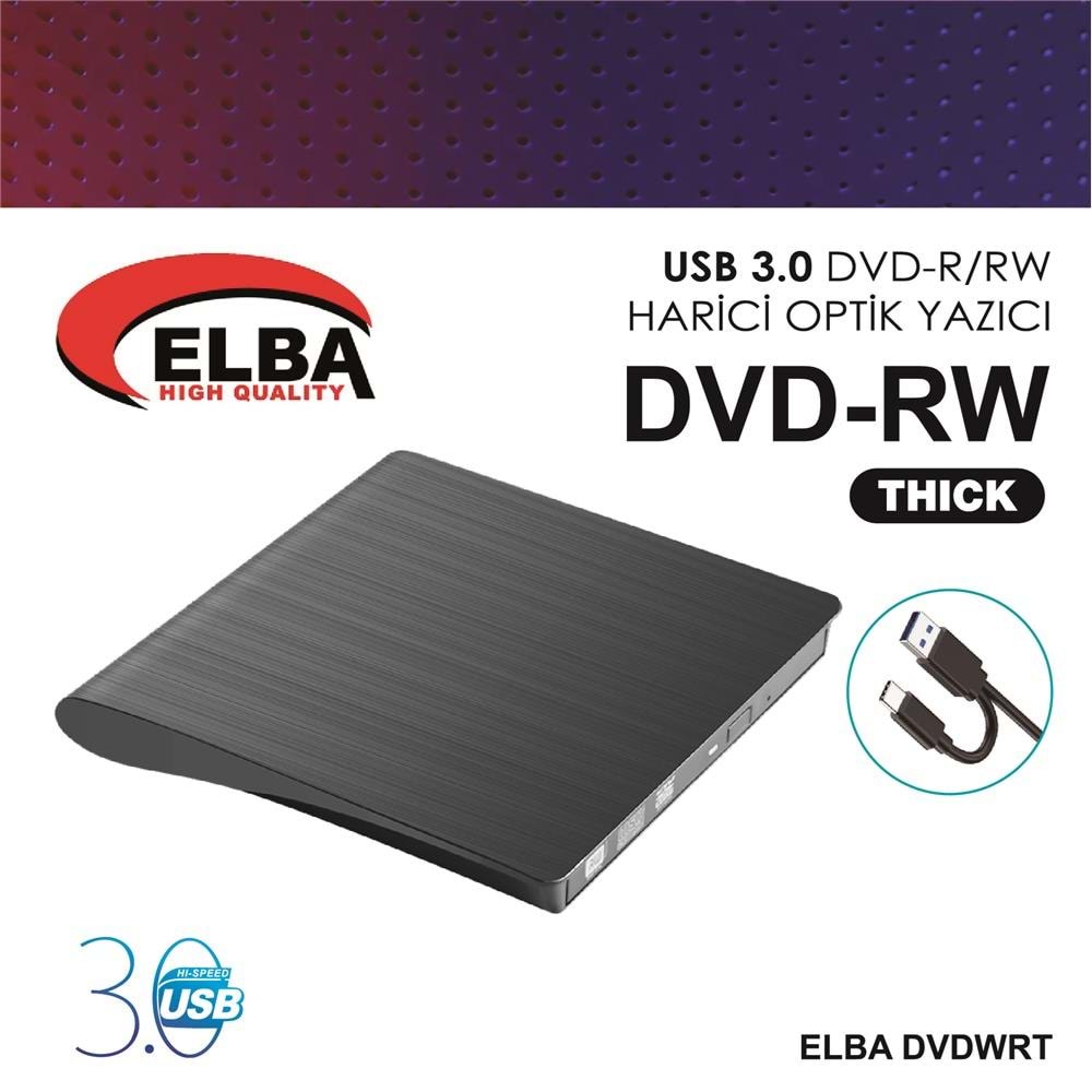 Elba DVDWRT-THCK Harici Dvdrw Thick, Siyah Dvd Yazıcı Writer
