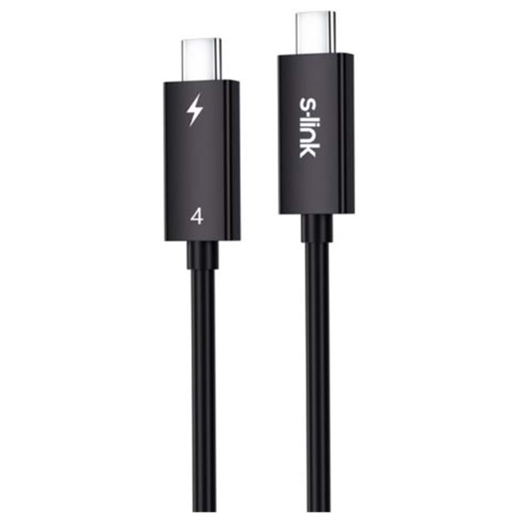 S-link SL-TC401 Thunderbolt 4.0 1m 8k 60Hz PD100W TypeC to TypeC 40Gbps Hızlı Data Kablosu