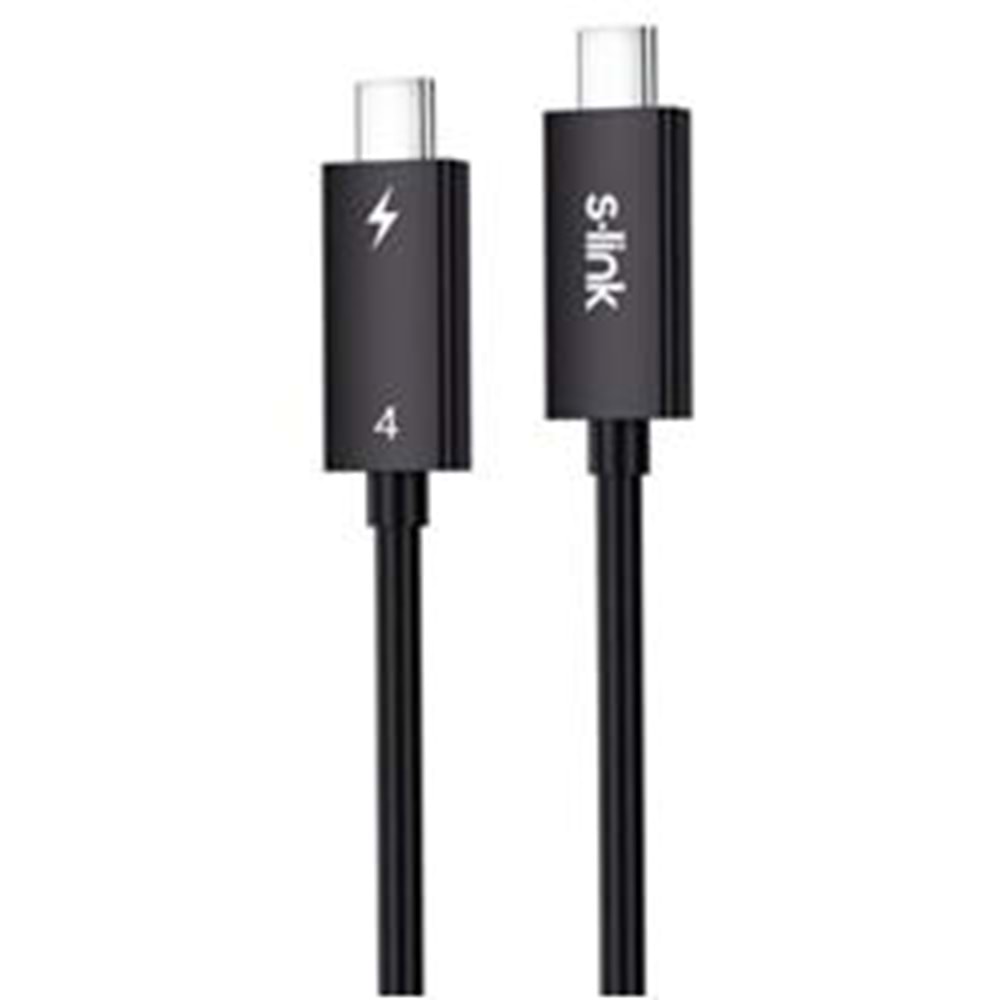 S-link SL-TC401 Thunderbolt 4.0 1m 8k 60Hz PD100W TypeC to TypeC 40Gbps Hızlı Data Kablosu