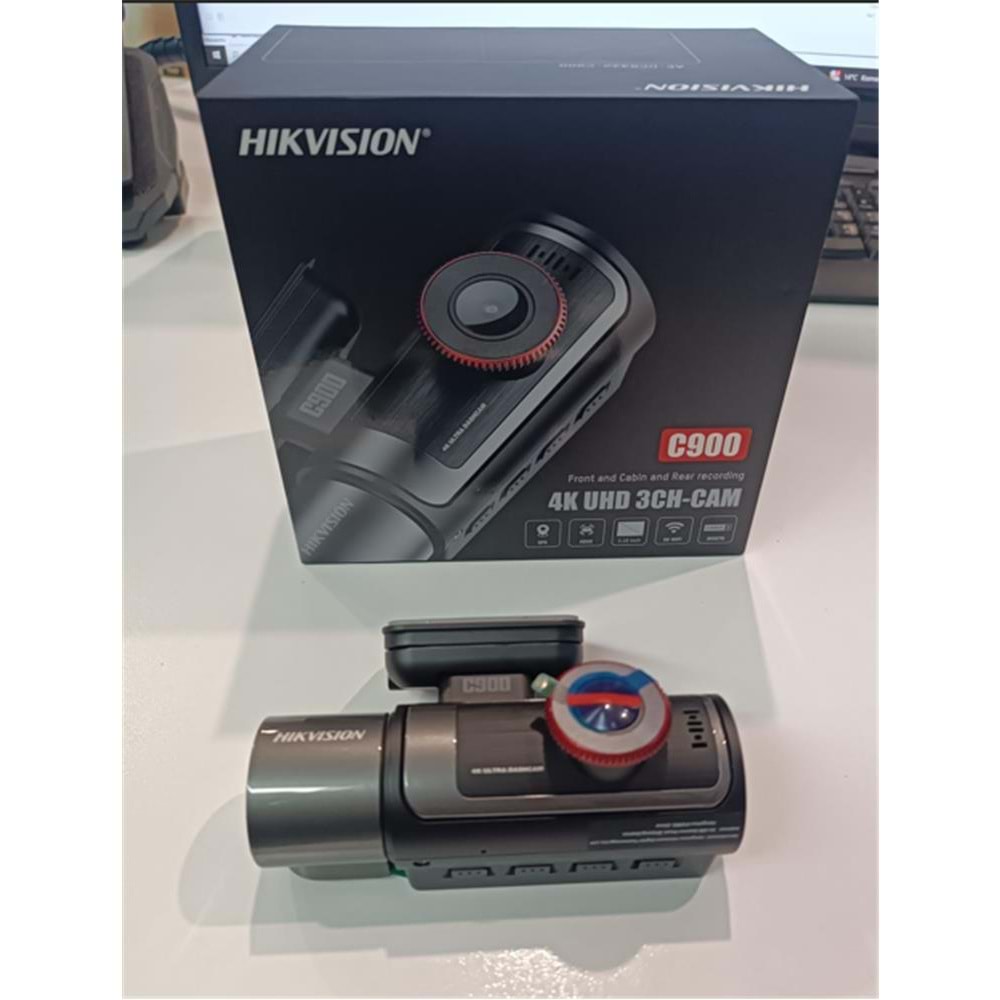 Hikvision AE-DC8332-C900 4G Sim Kart Destekli HD Üç Kameralı 4K Araç İçi Kamera, G-Sensor ve Wi-Fi 