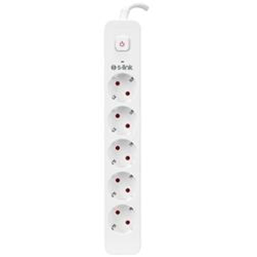 S-link SPG501S 1.5m 1.5mm 100 yüzde Bakır 750 Joule 5 li Anahtarlı Akım Korumalı Priz