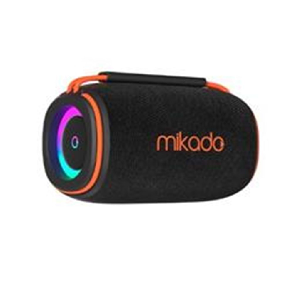 Mikado MD-31BT Siyah IPX6 15W RGB Işıklı 2400mAh TF KART+USB Destekli Bluetooth Hoparlör