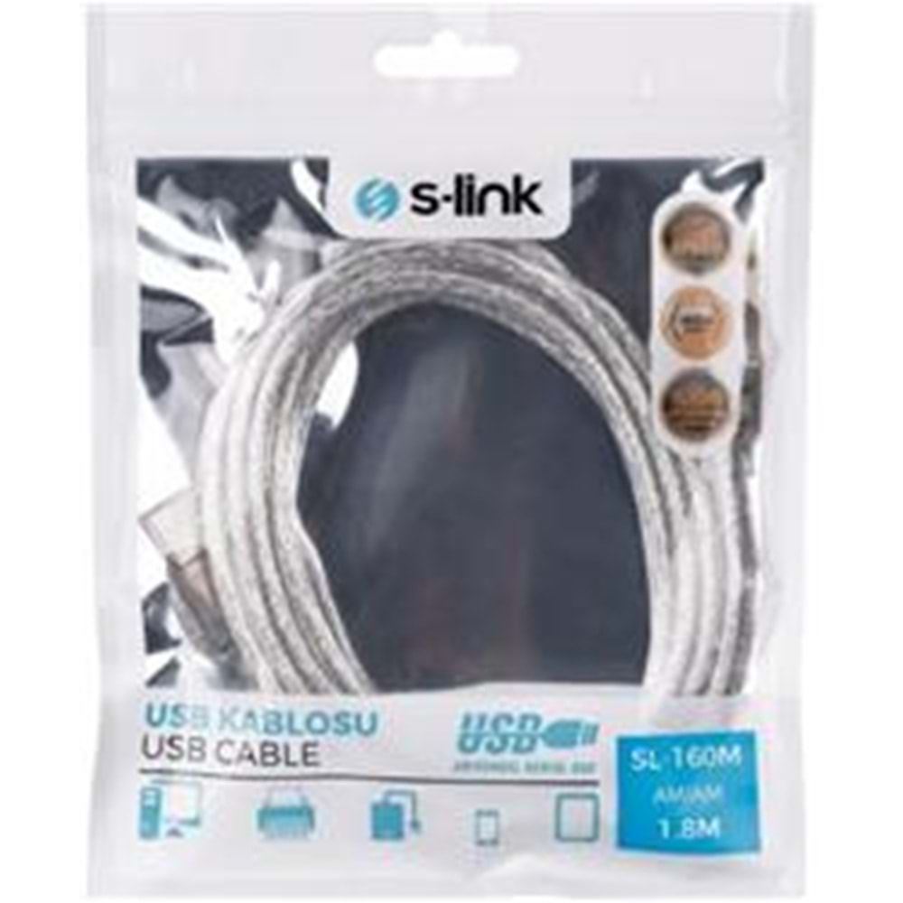 S-link SL-160M Usb 1.8m M-M Kablosu