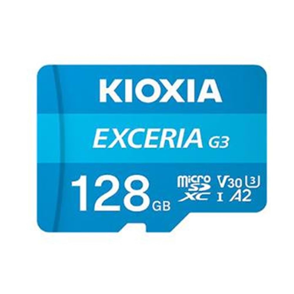 Kioxia Exceria G3 Class 10 UHS-I U3 A2 V30 128 GB Micro 160-50MB-sye Kadar 4K MicroSD Kart