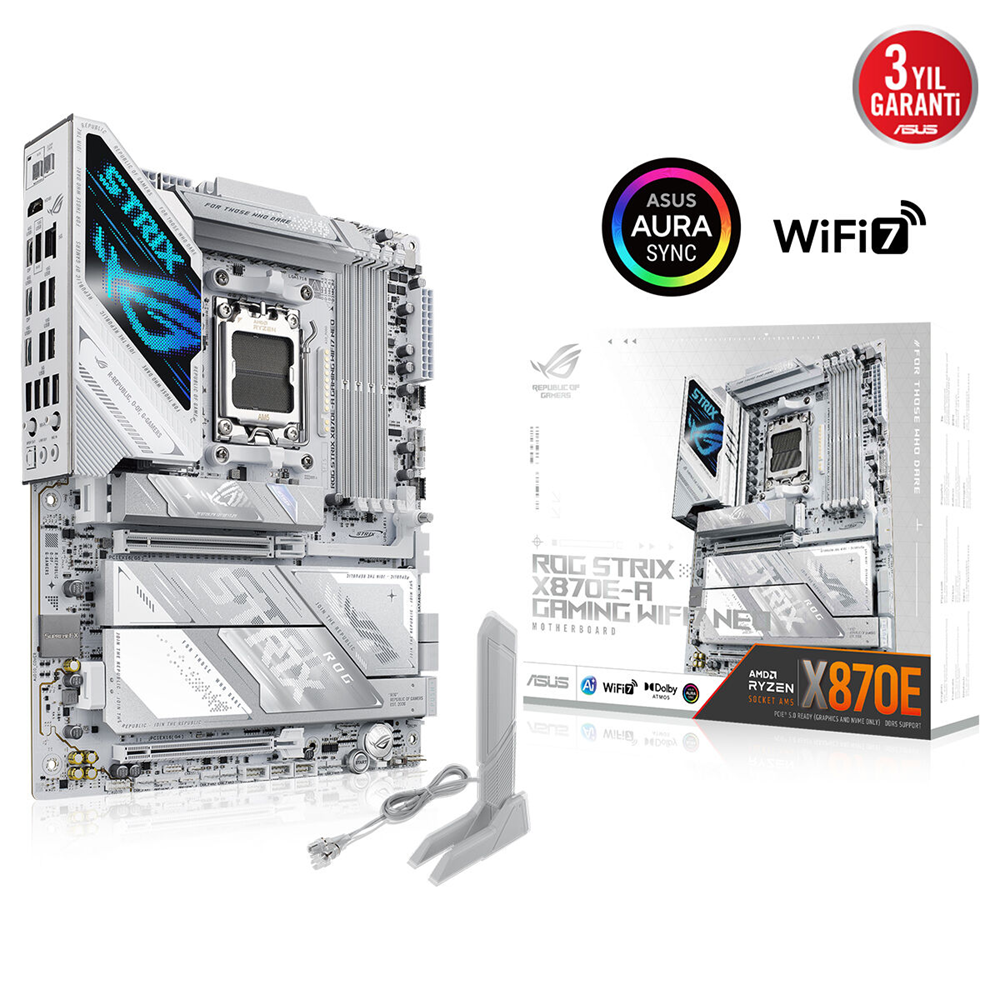 ASUS ROG STRIX X870E-A GAMING WIFI7 NEO DDR5 HDMI-DP PCIE 5.0 AM5 ATX Beyaz
