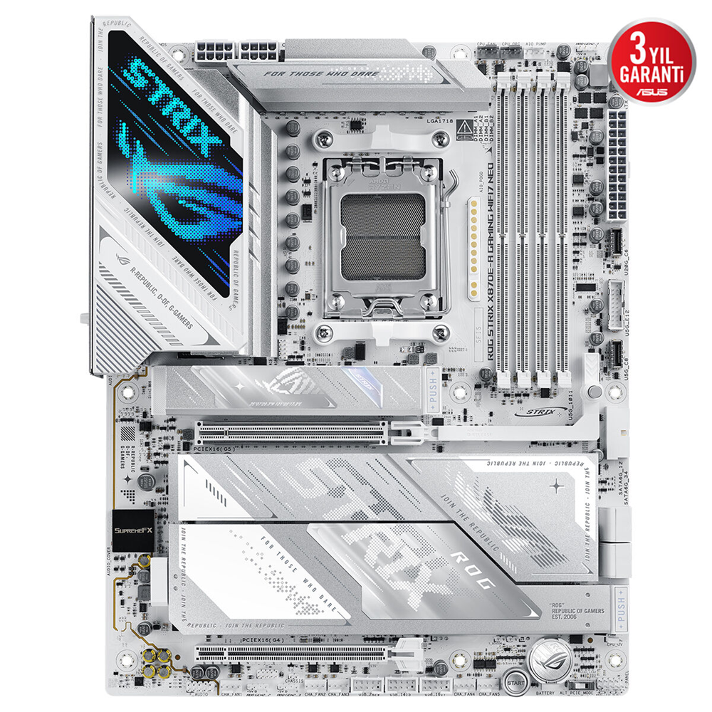 ASUS ROG STRIX X870E-A GAMING WIFI7 NEO DDR5 HDMI-DP PCIE 5.0 AM5 ATX Beyaz