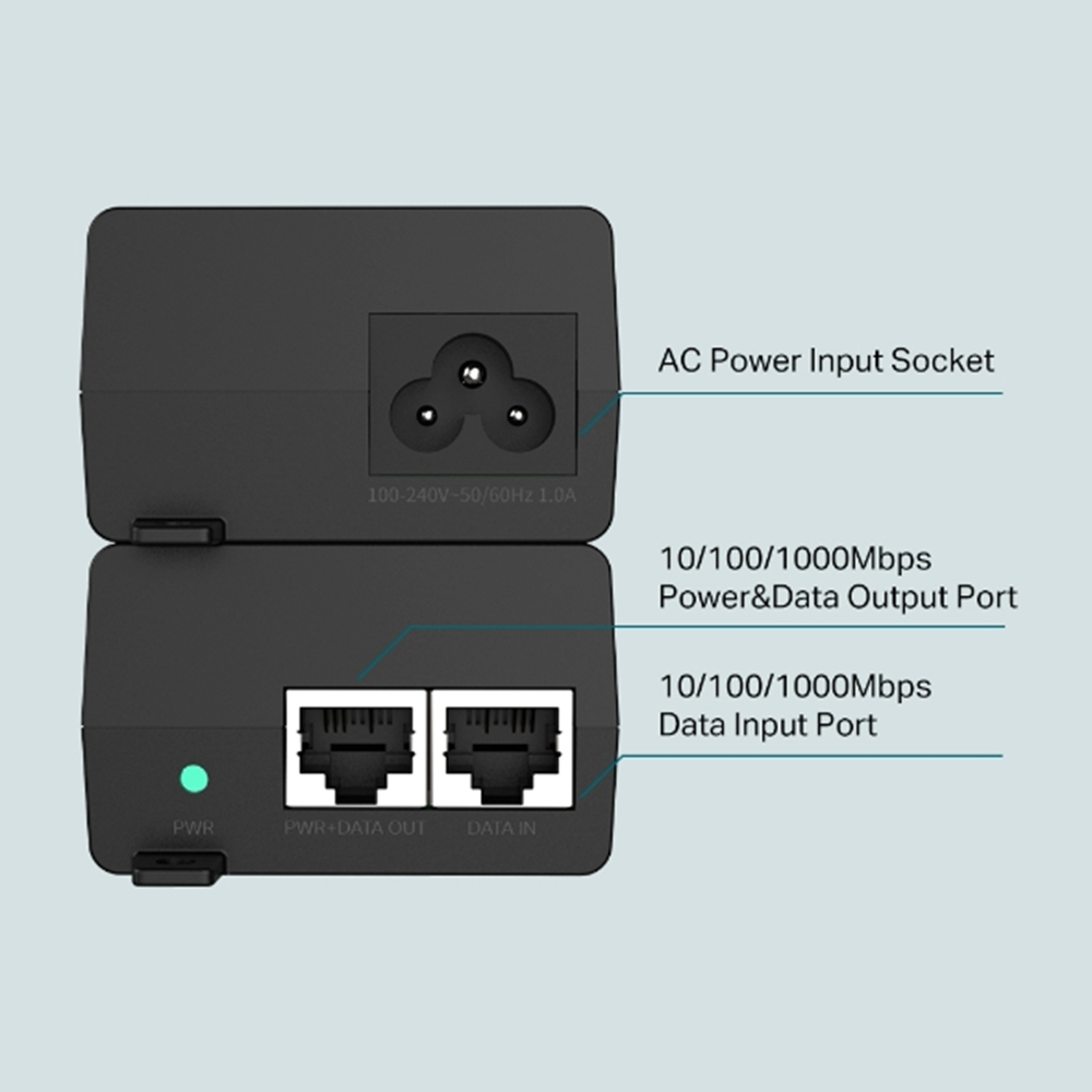 TP-LINK TL-POE160S GIGABIT 48VOLT 30WATT POE Adaptör