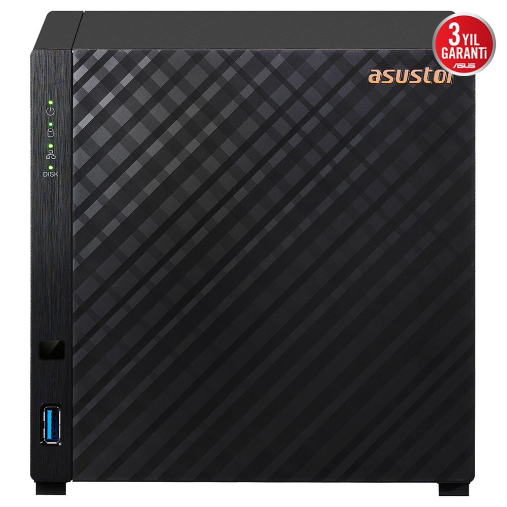 ASUSTOR 4diskli Realtek QC-1GB RAM-2.5GbE Nas Server AS1204T